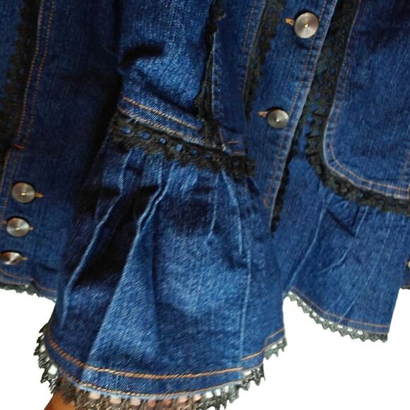 The Pyramid Collection Peplum Denim Jacket - Picture 6 of 9